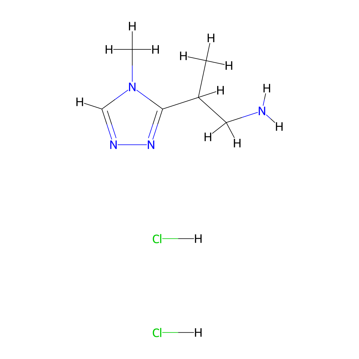 2-(4-methyl-4H-1,2,4-triazol-3-yl)propan-1-amine dihydrochloride molecular structure, CAS 1797160-58-7