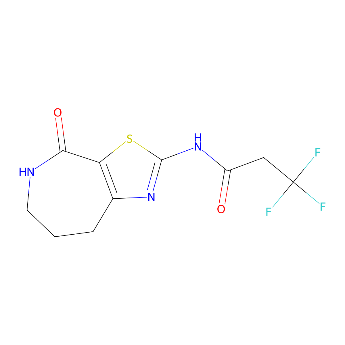 3,3,3-trifluoro-N-(4-oxo-5,6,7,8-tetrahydro-4H-thiazolo[5,4-c]azepin-2-yl)propanamide molecular structure, CAS 1797160-60-1