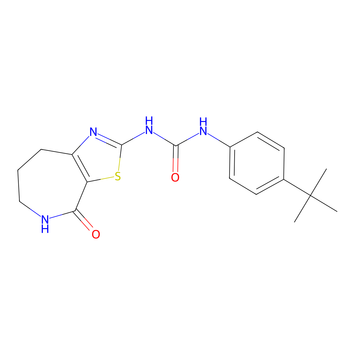1-(4-(tert-butyl)phenyl)-3-(4-oxo-5,6,7,8-tetrahydro-4H-thiazolo[5,4-c]azepin-2-yl)urea molecular structure, CAS 1797160-63-4