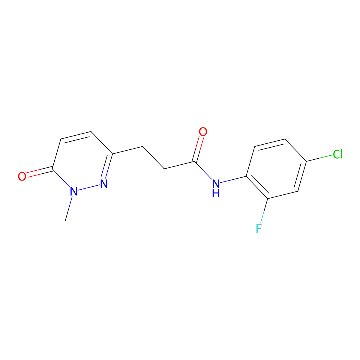 N-(4-chloro-2-fluorophenyl)-3-(1-methyl-6-oxo-1,6-dihydropyridazin-3-yl)propanamide molecular structure, CAS 1797160-67-8