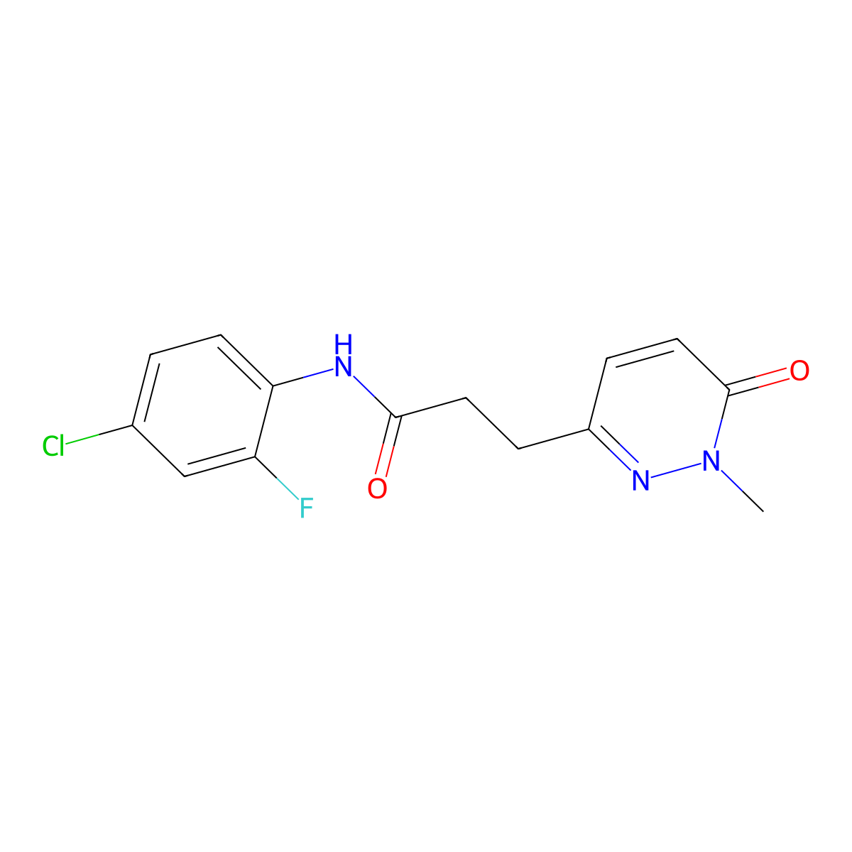 N-(4-chloro-2-fluorophenyl)-3-(1-methyl-6-oxo-1,6-dihydropyridazin-3-yl)propanamide molecular structure, CAS 1797160-67-8