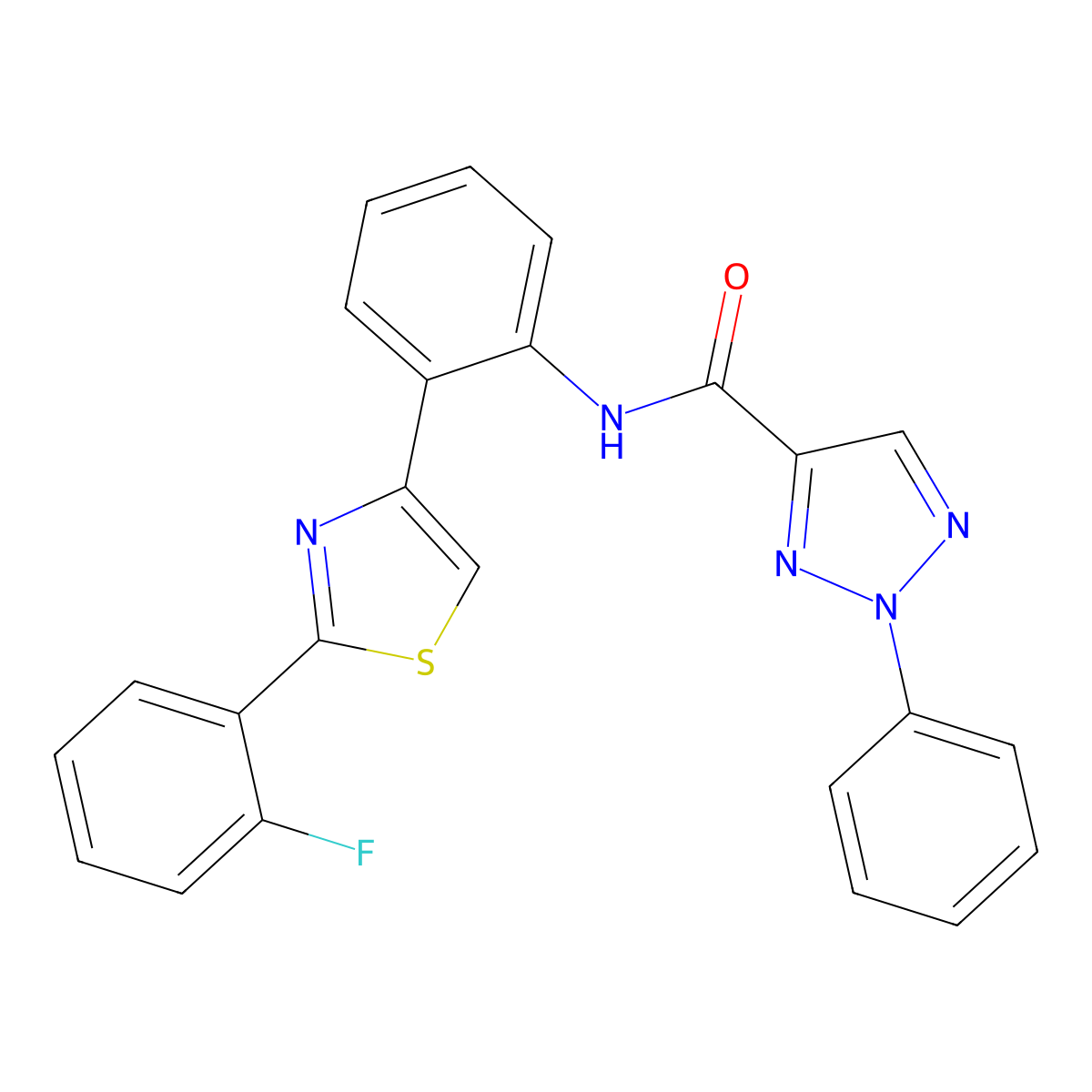 N-(2-(2-(2-fluorophenyl)thiazol-4-yl)phenyl)-2-phenyl-2H-1,2,3-triazole-4-carboxamide molecular structure, CAS 1797160-84-9