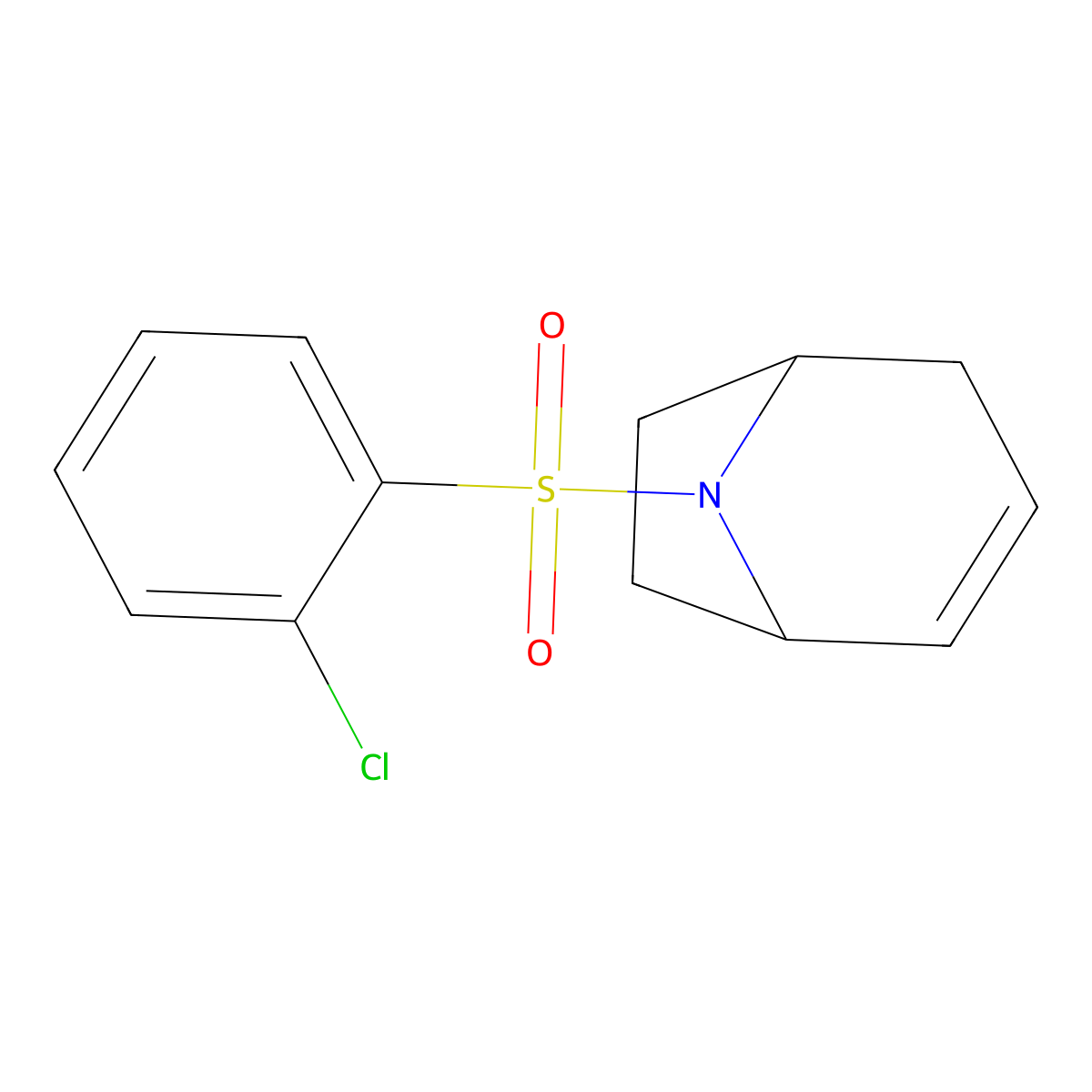 (1R,5S)-8-((2-chlorophenyl)sulfonyl)-8-azabicyclo[3.2.1]oct-2-ene molecular structure, CAS 1797161-04-6