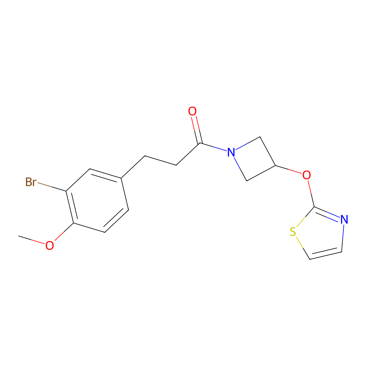 3-(3-Bromo-4-methoxyphenyl)-1-(3-(thiazol-2-yloxy)azetidin-1-yl)propan-1-one molecular structure, CAS 1797161-07-9