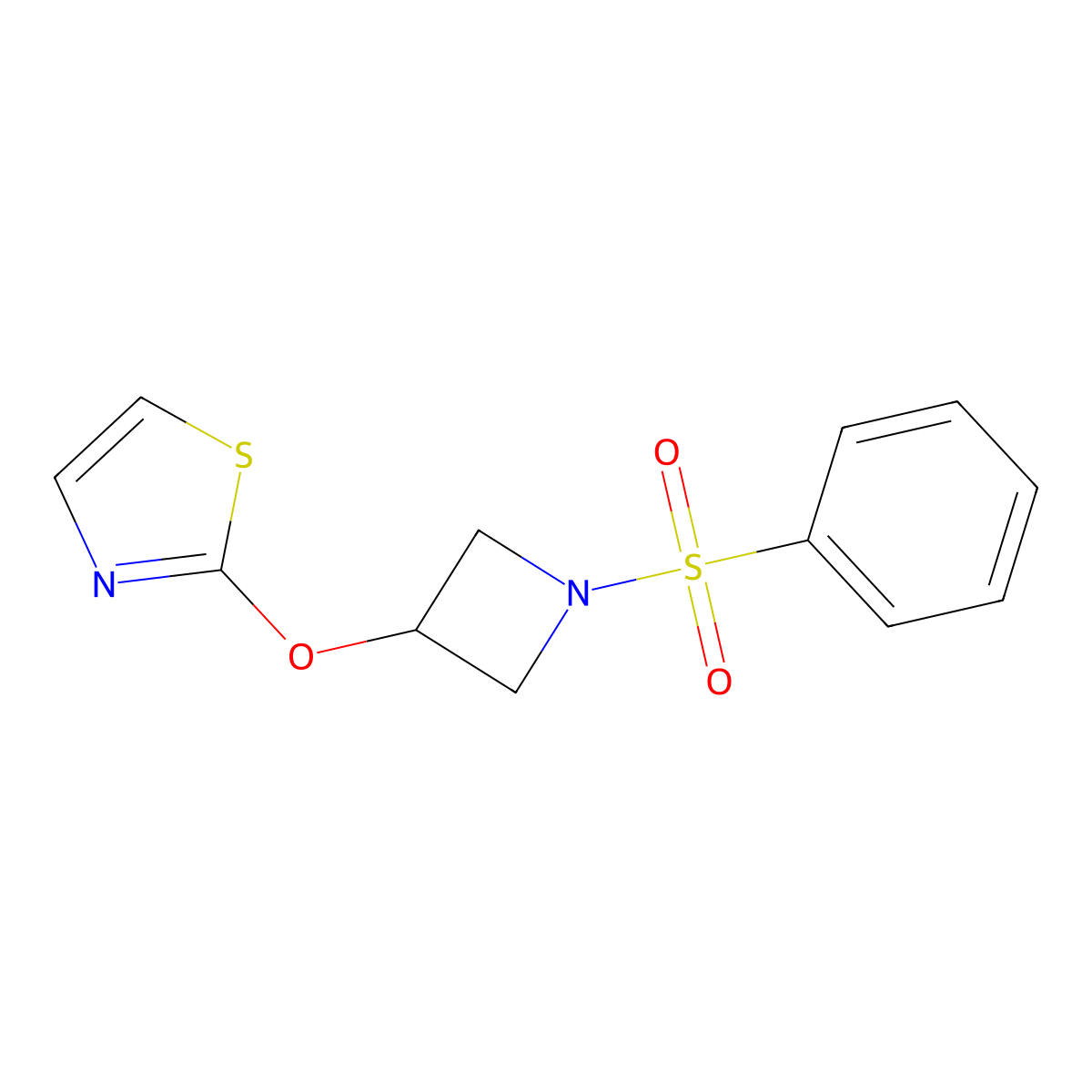 2-((1-(Phenylsulfonyl)azetidin-3-yl)oxy)thiazole molecular structure, CAS 1797161-17-1