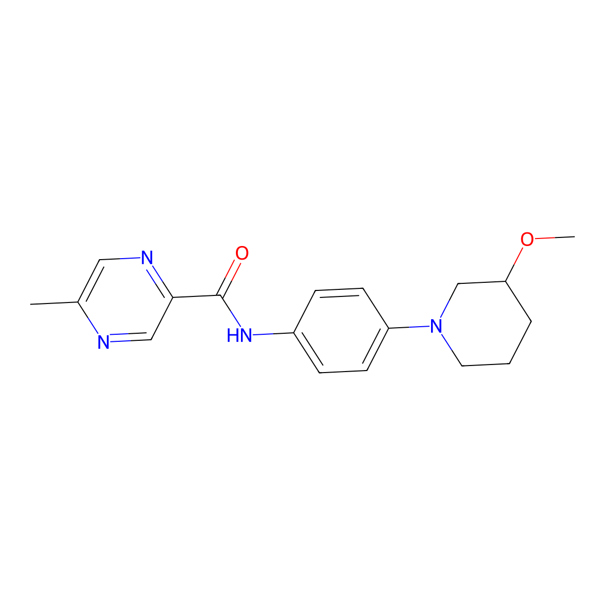 N-[4-(3-Methoxypiperidin-1-YL)phenyl]-5-methylpyrazine-2-carboxamide molecular structure, CAS 1797171-53-9