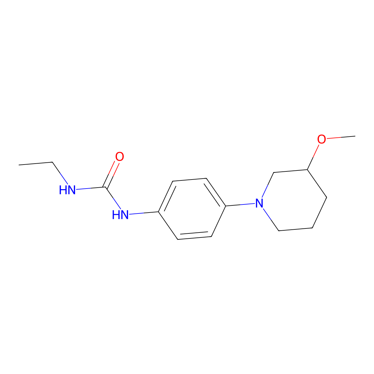 1-Ethyl-3-(4-(3-methoxypiperidin-1-yl)phenyl)urea molecular structure, CAS 1797171-61-9