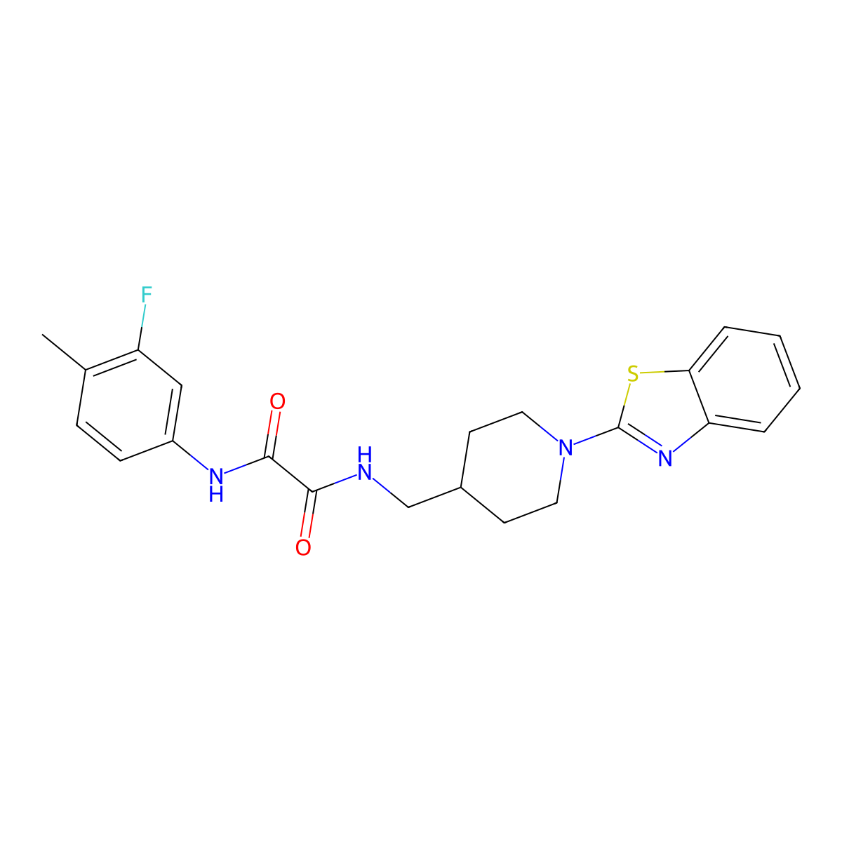 N1-((1-(benzo[d]thiazol-2-yl)piperidin-4-yl)methyl)-N2-(3-fluoro-4-methylphenyl)oxalamide molecular structure, CAS 1797171-69-7