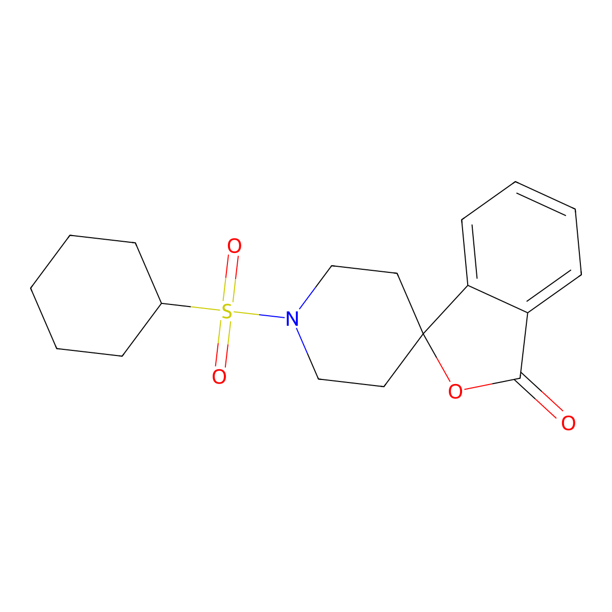 1'-(cyclohexylsulfonyl)-3H-spiro[isobenzofuran-1,4'-piperidin]-3-one molecular structure, CAS 1797171-73-3