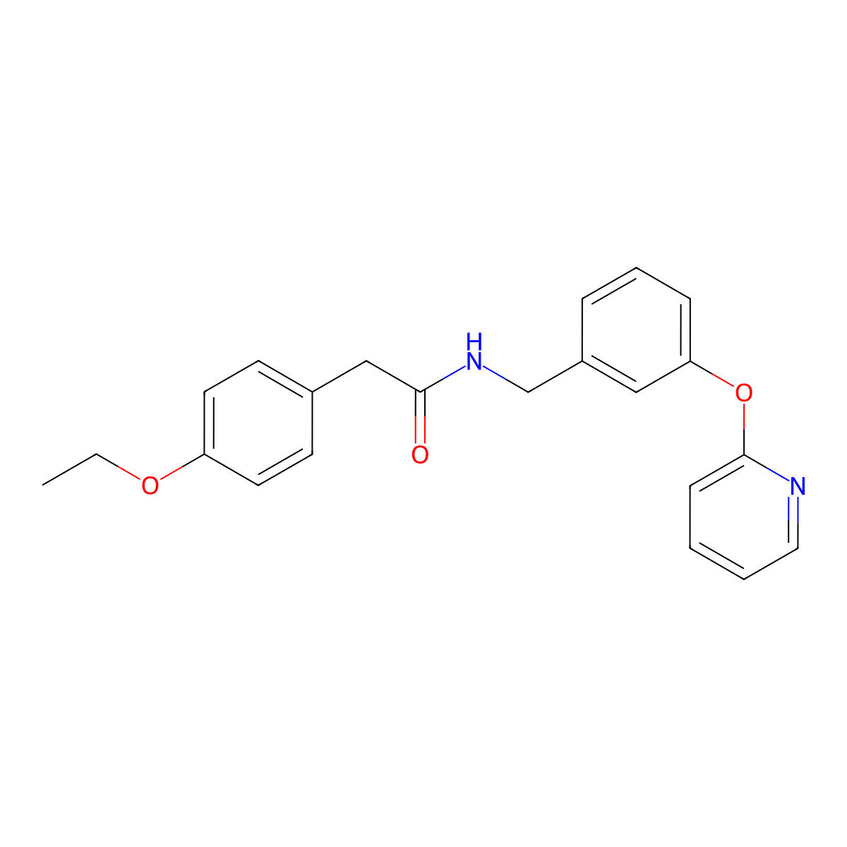 2-(4-ethoxyphenyl)-N-(3-(pyridin-2-yloxy)benzyl)acetamide molecular structure, CAS 1797171-94-8