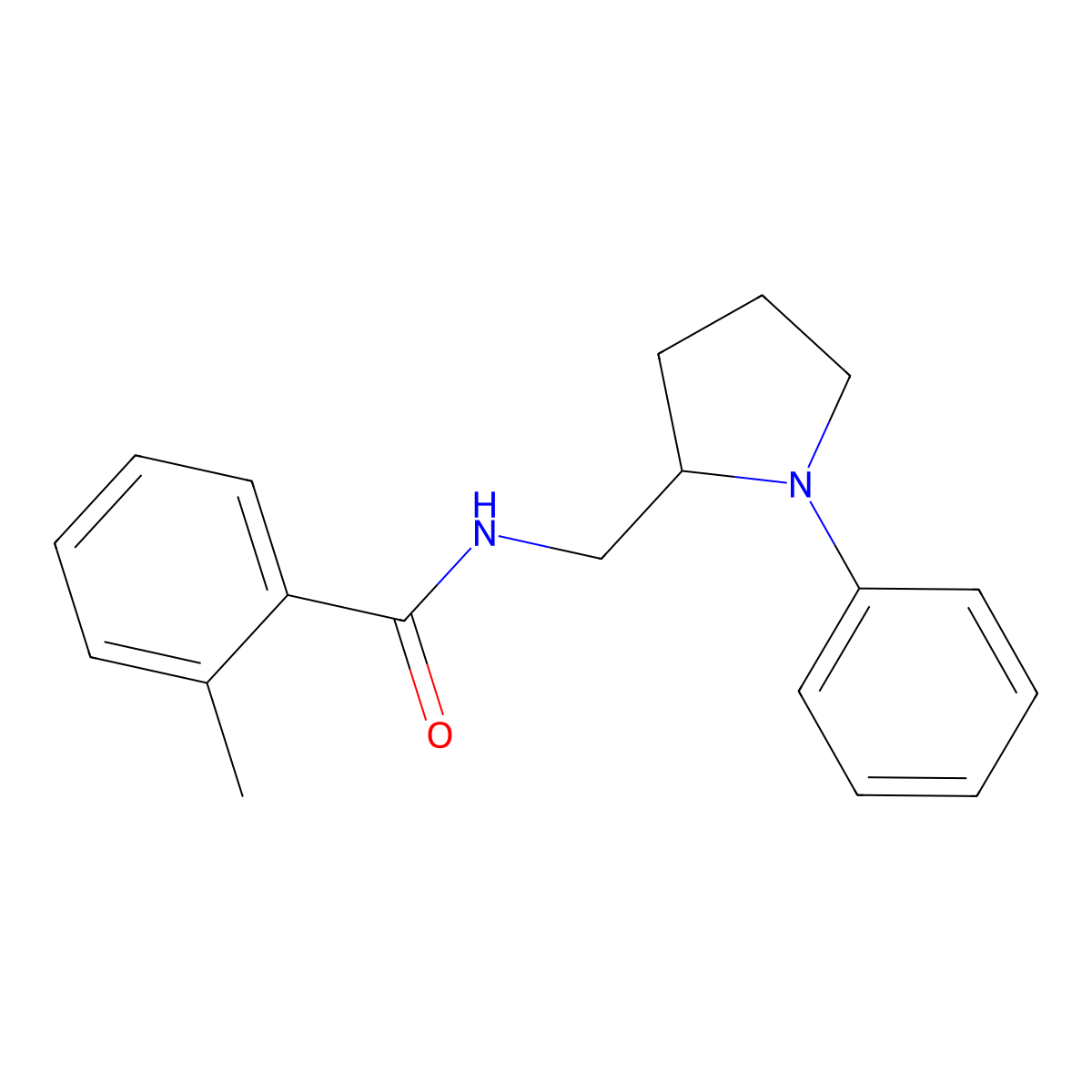 2-methyl-N-[(1-phenylpyrrolidin-2-yl)methyl]benzamide molecular structure, CAS 1797172-00-9