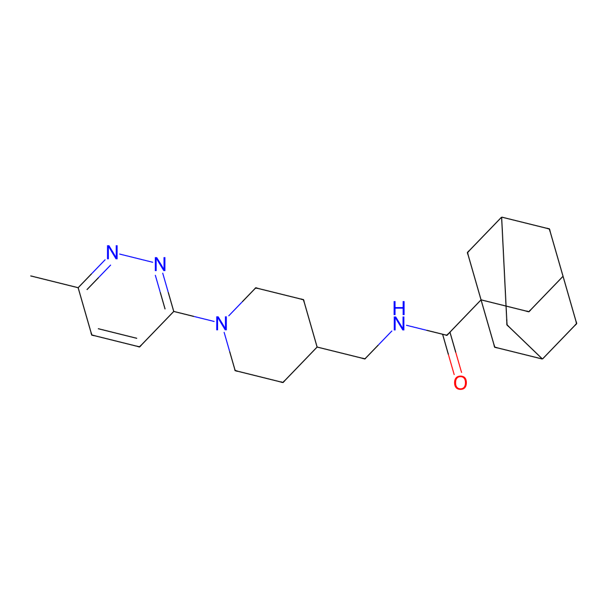 N-{[1-(6-methylpyridazin-3-yl)piperidin-4-yl]methyl}adamantane-1-carboxamide molecular structure, CAS 1797172-46-3