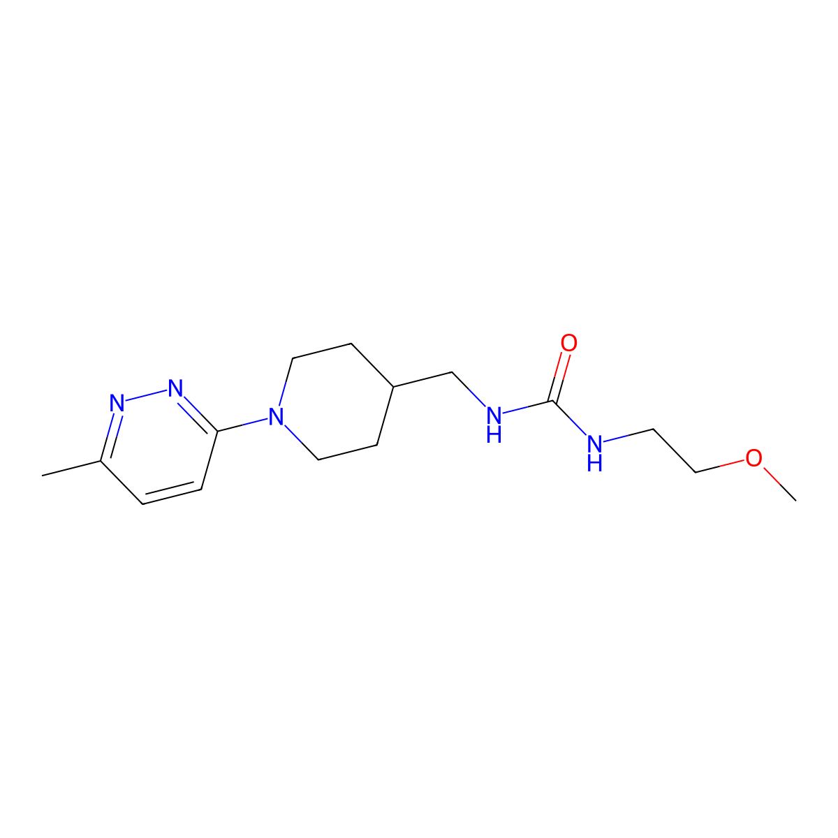 1-(2-Methoxyethyl)-3-((1-(6-methylpyridazin-3-yl)piperidin-4-yl)methyl)urea molecular structure, CAS 1797172-55-4