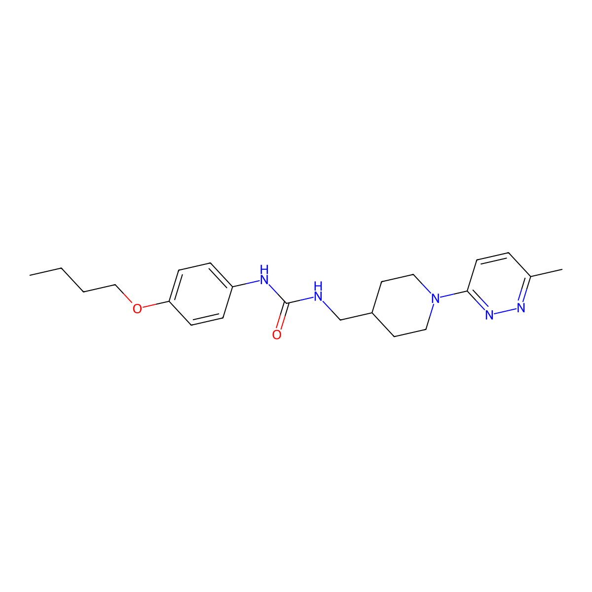 1-(4-Butoxyphenyl)-3-((1-(6-methylpyridazin-3-yl)piperidin-4-yl)methyl)urea molecular structure, CAS 1797172-65-6
