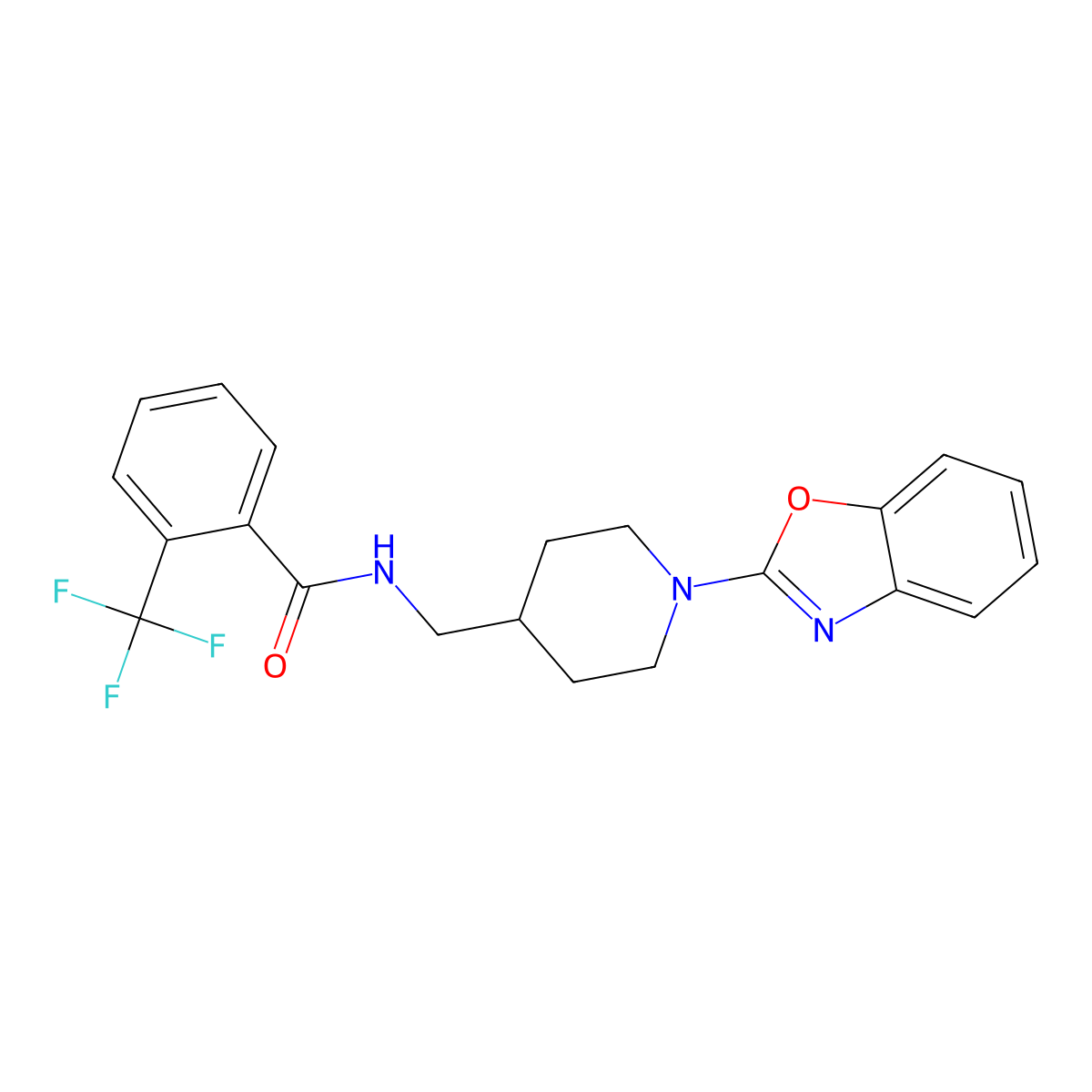 N-((1-(benzo[d]oxazol-2-yl)piperidin-4-yl)methyl)-2-(trifluoromethyl)benzamide molecular structure, CAS 1797172-70-3