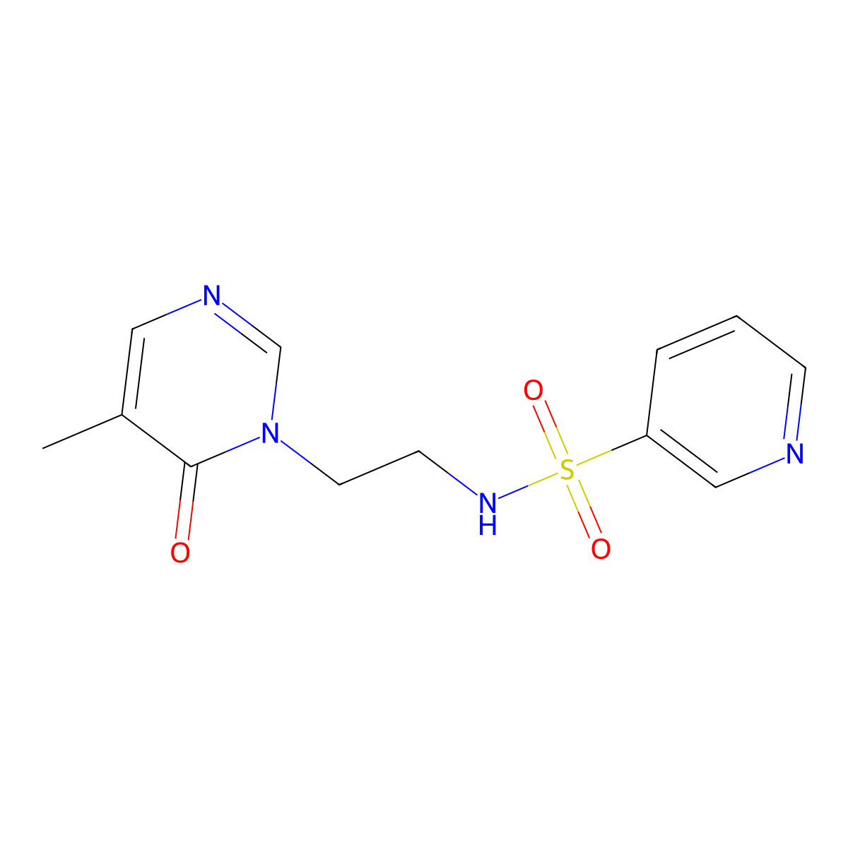 N-(2-(5-methyl-6-oxopyrimidin-1(6H)-yl)ethyl)pyridine-3-sulfonamide molecular structure, CAS 1797175-27-9