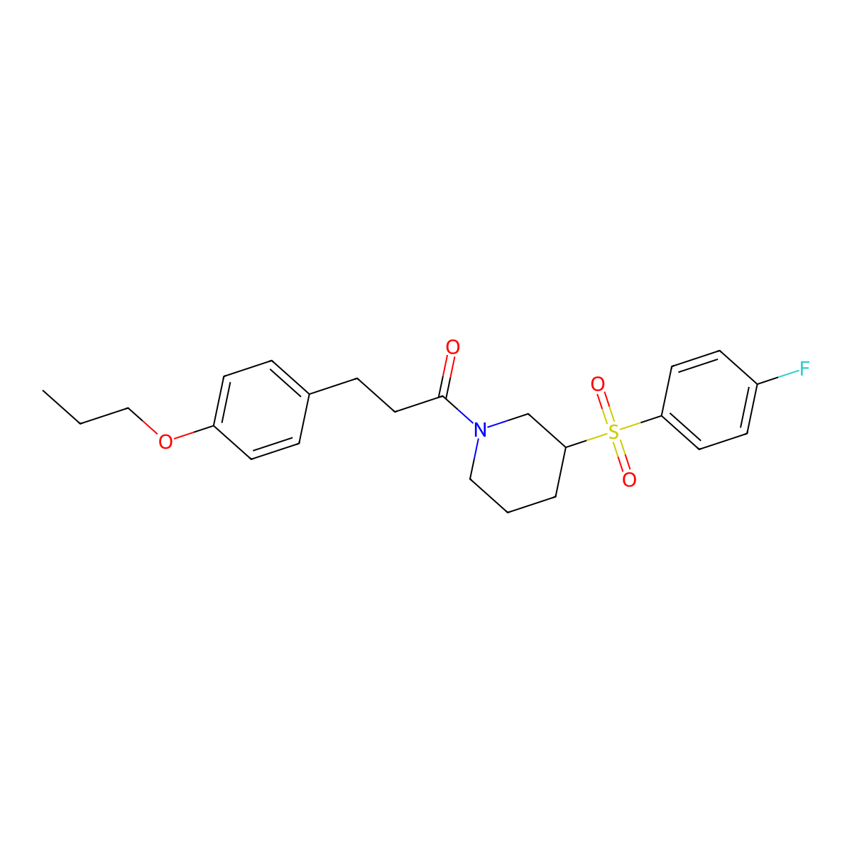 1-(3-((4-Fluorophenyl)sulfonyl)piperidin-1-yl)-3-(4-propoxyphenyl)propan-1-one molecular structure, CAS 1797175-91-7