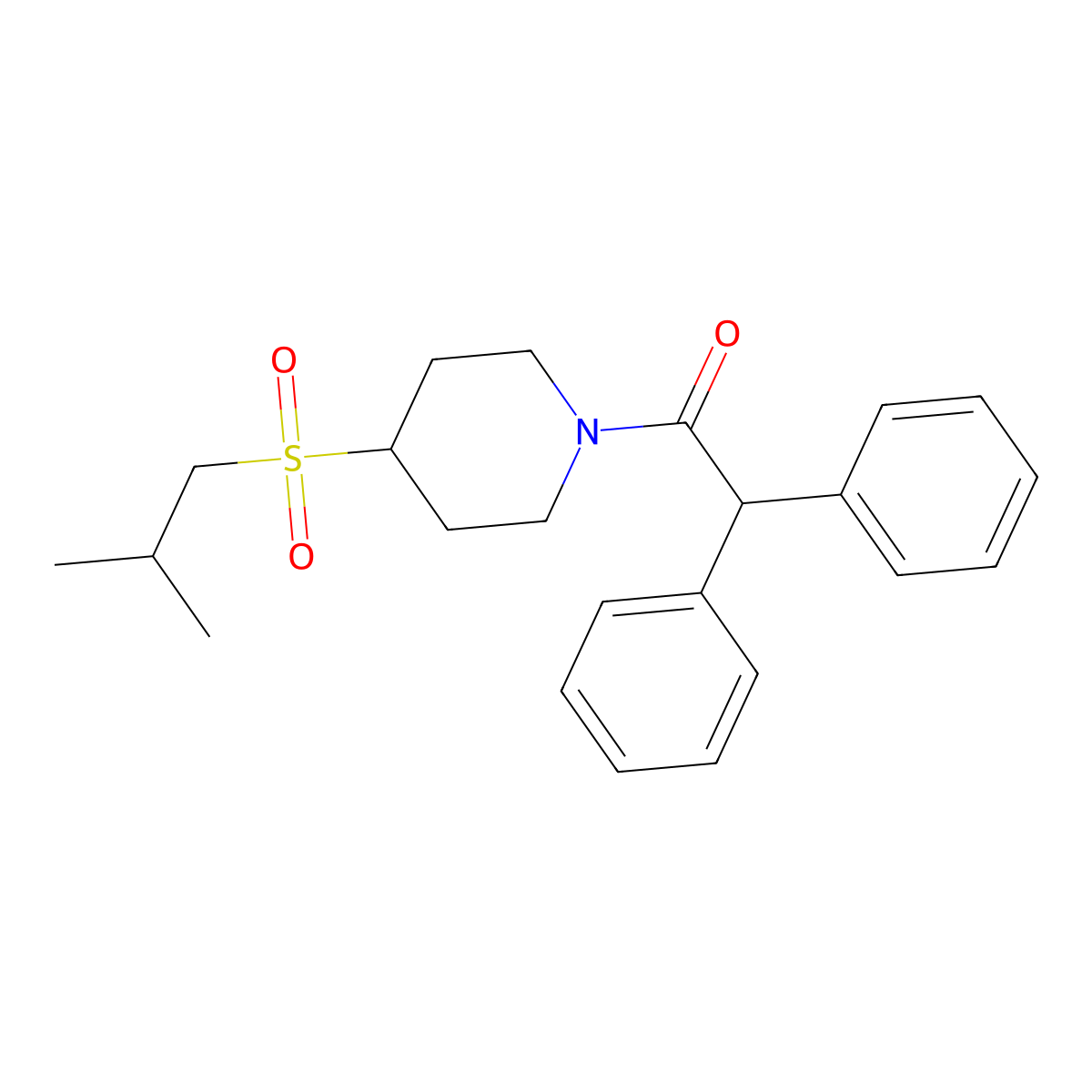 1-(4-(Isobutylsulfonyl)piperidin-1-yl)-2,2-diphenylethanone molecular structure, CAS 1797176-05-6