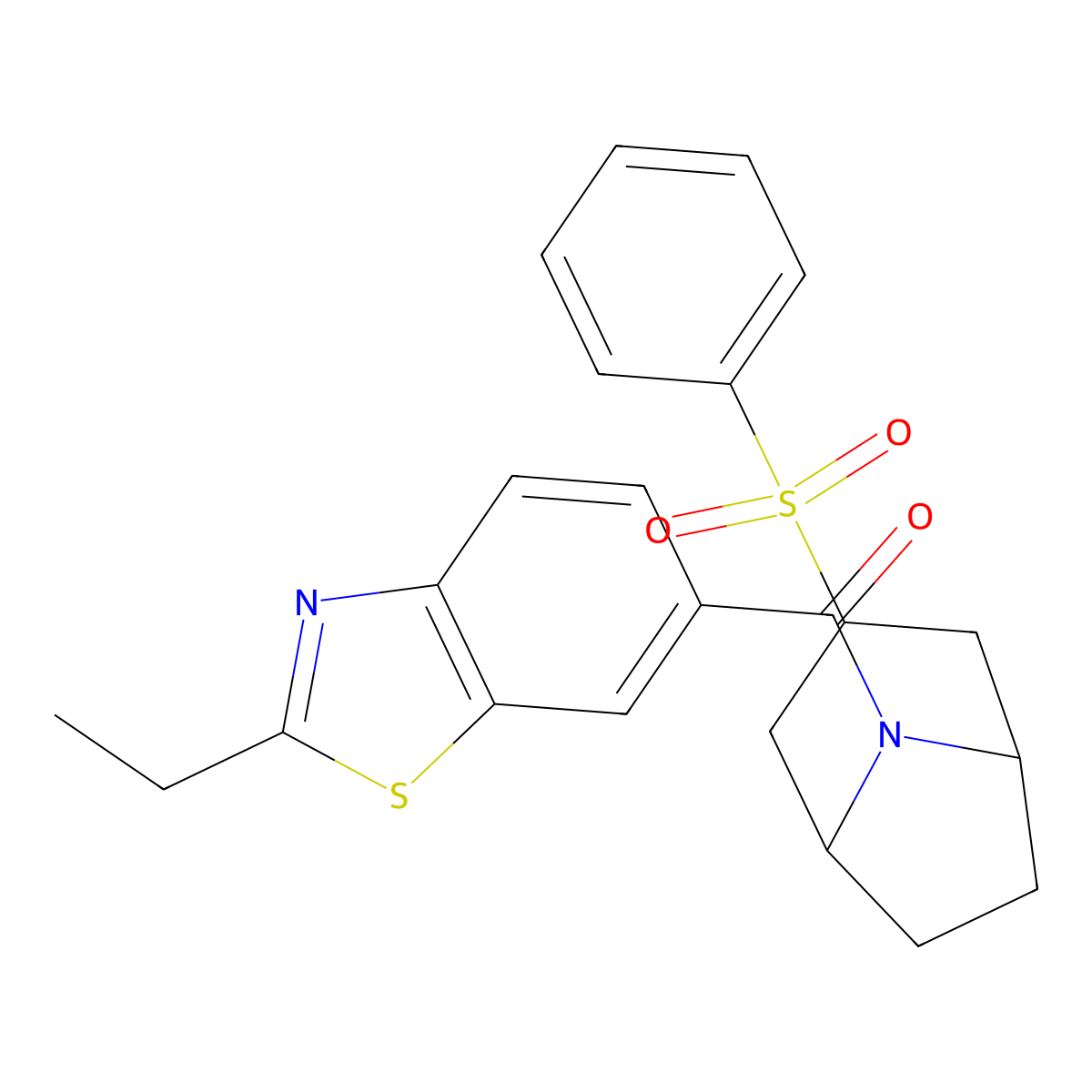 (2-ethylbenzo[d]thiazol-6-yl)((1R,5S)-3-(phenylsulfonyl)-8-azabicyclo[3.2.1]octan-8-yl)methanone molecular structure, CAS 1797176-36-3