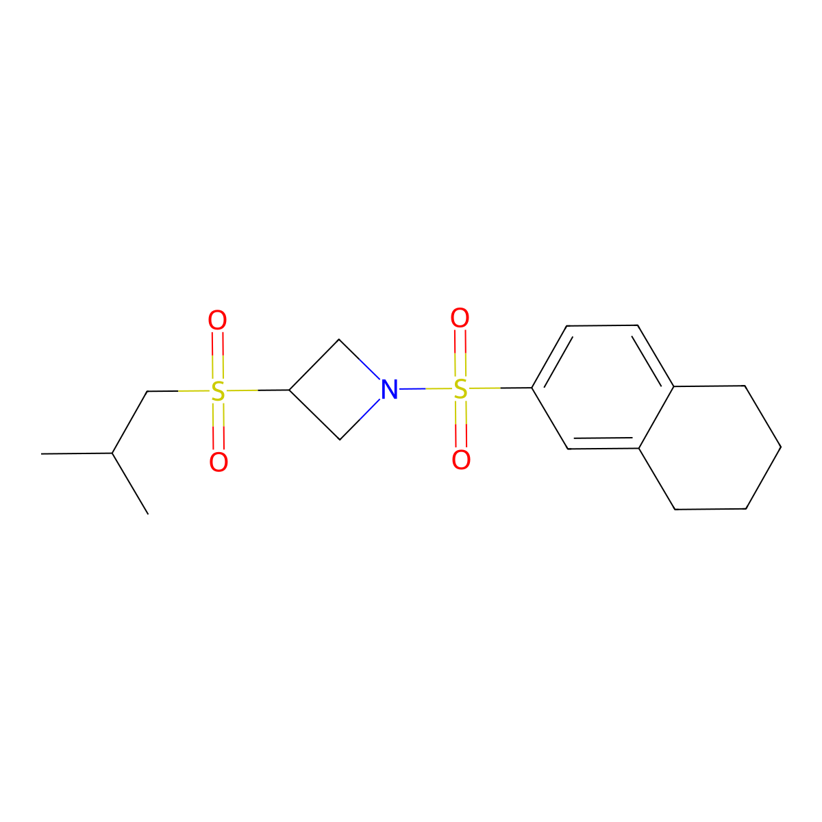 3-(Isobutylsulfonyl)-1-((5,6,7,8-tetrahydronaphthalen-2-yl)sulfonyl)azetidine molecular structure, CAS 1797178-03-0
