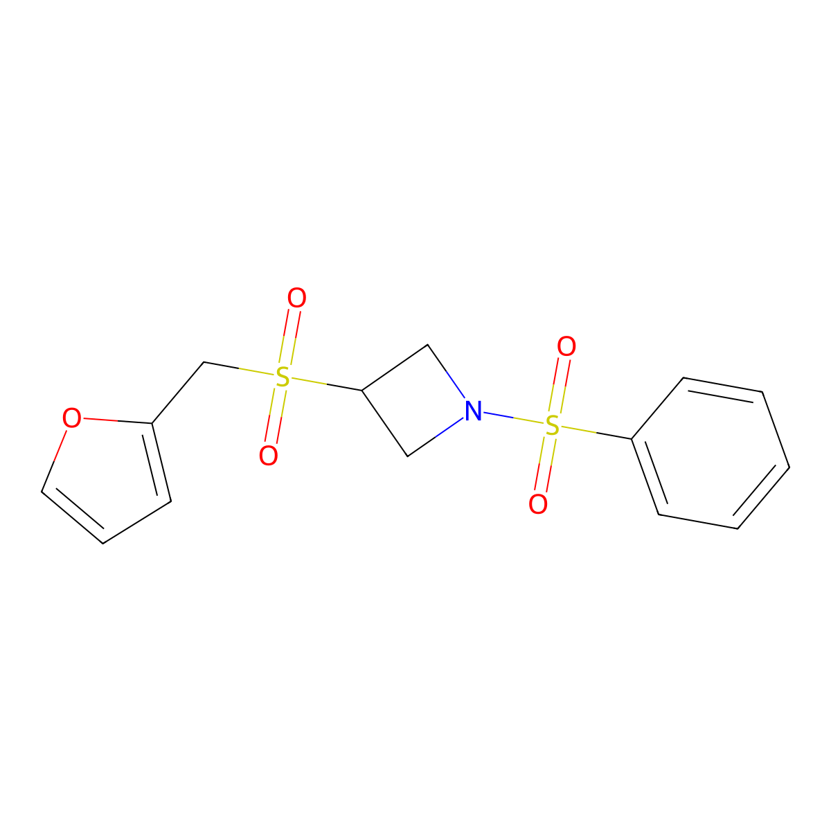 3-((Furan-2-ylmethyl)sulfonyl)-1-(phenylsulfonyl)azetidine molecular structure, CAS 1797178-74-5