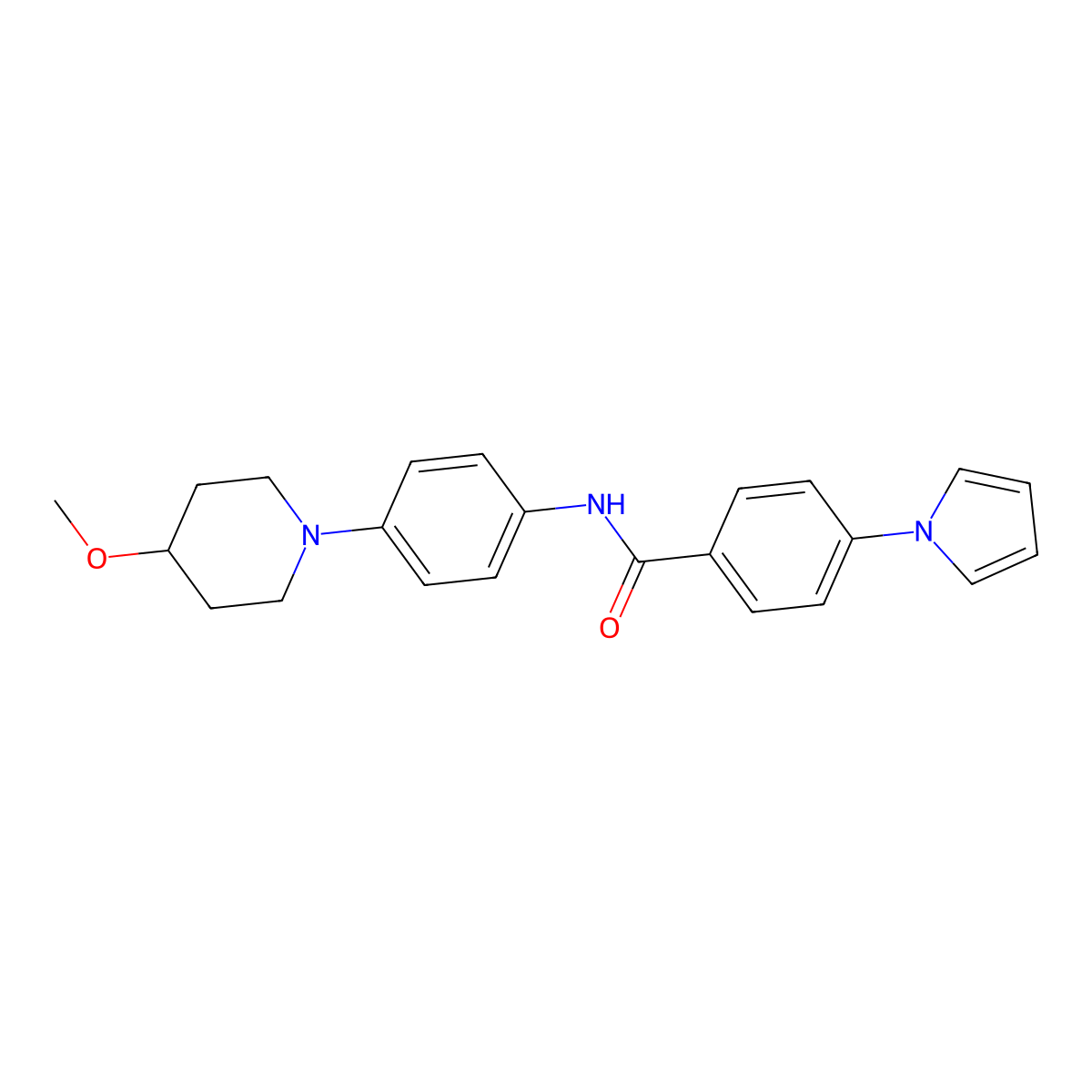 N-[4-(4-methoxypiperidin-1-yl)phenyl]-4-(1H-pyrrol-1-yl)benzamide molecular structure, CAS 1797179-85-1