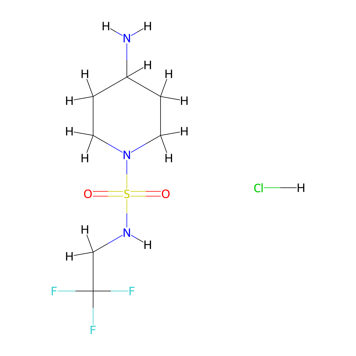 4-amino-N-(2,2,2-trifluoroethyl)piperidine-1-sulfonamide hydrochloride molecular structure, CAS 1797180-12-1