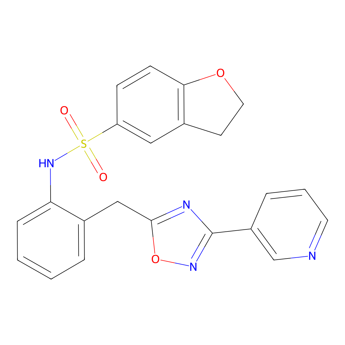 N-(2-((3-(pyridin-3-yl)-1,2,4-oxadiazol-5-yl)methyl)phenyl)-2,3-dihydrobenzofuran-5-sulfonamide molecular structure, CAS 1797181-22-6