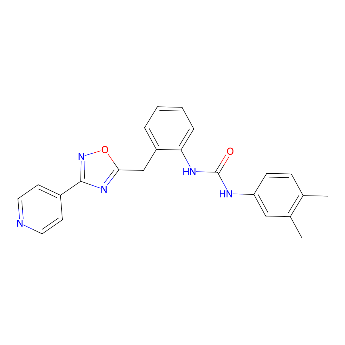 1-(3,4-Dimethylphenyl)-3-(2-((3-(pyridin-4-yl)-1,2,4-oxadiazol-5-yl)methyl)phenyl)urea molecular structure, CAS 1797181-31-7