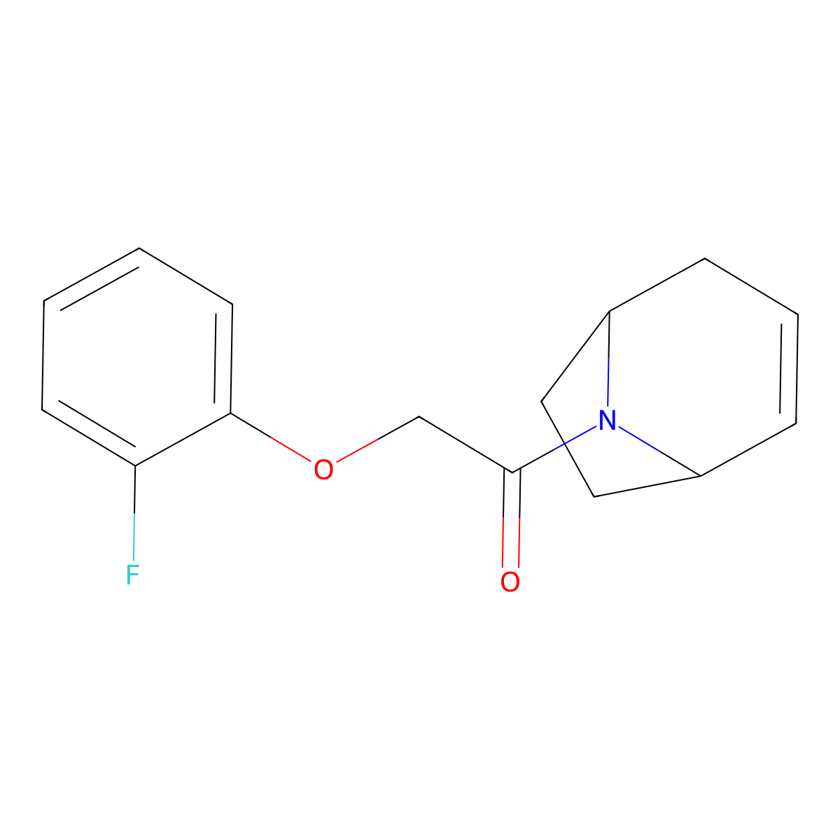 1-((1R,5S)-8-azabicyclo[3.2.1]oct-2-en-8-yl)-2-(2-fluorophenoxy)ethanone molecular structure, CAS 1797182-13-8