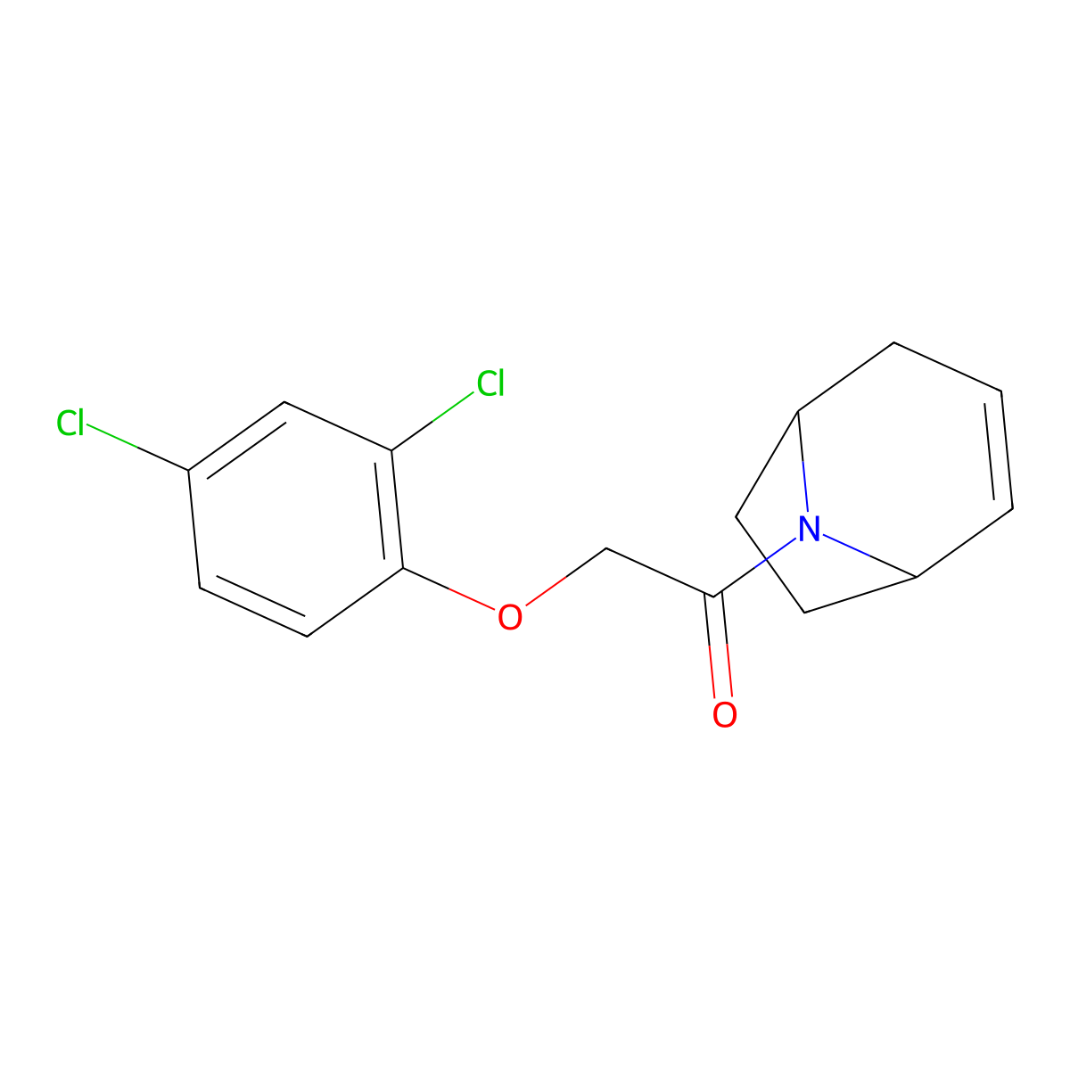 1-((1R,5S)-8-azabicyclo[3.2.1]oct-2-en-8-yl)-2-(2,4-dichlorophenoxy)ethanone molecular structure, CAS 1797182-35-4