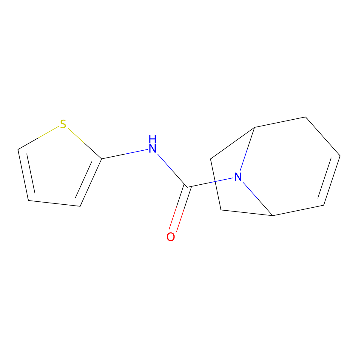 N-(thiophen-2-yl)-8-azabicyclo[3.2.1]oct-2-ene-8-carboxamide molecular structure, CAS 1797182-44-5