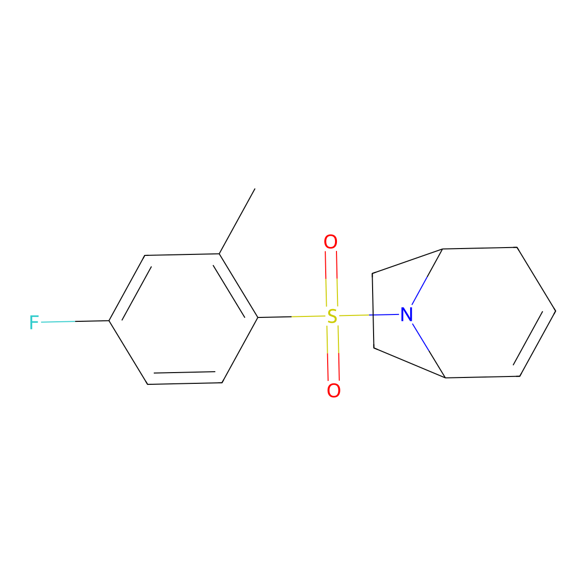 (1R,5S)-8-((4-fluoro-2-methylphenyl)sulfonyl)-8-azabicyclo[3.2.1]oct-2-ene molecular structure, CAS 1797182-59-2