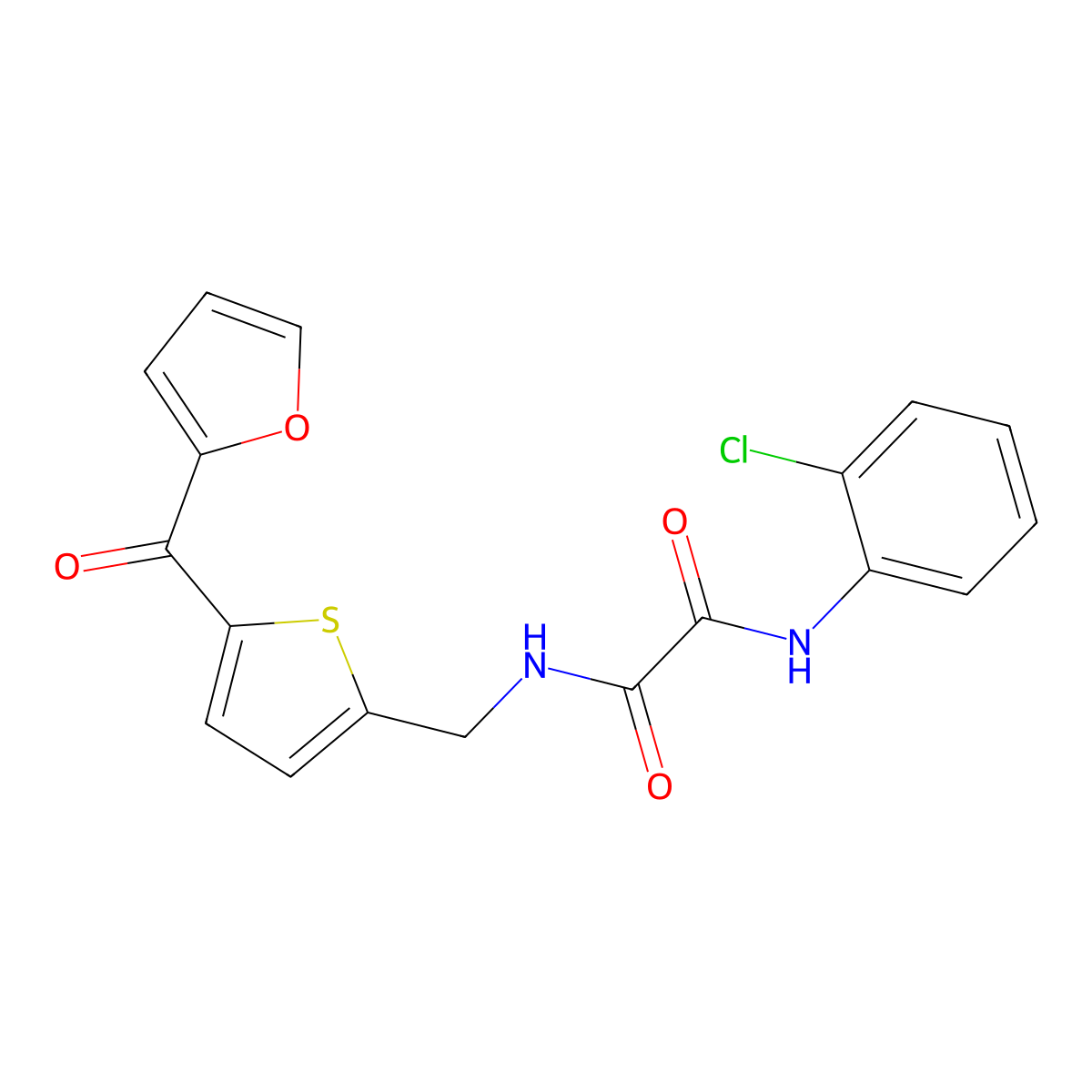N1-(2-chlorophenyl)-N2-((5-(furan-2-carbonyl)thiophen-2-yl)methyl)oxalamide molecular structure, CAS 1797182-61-6