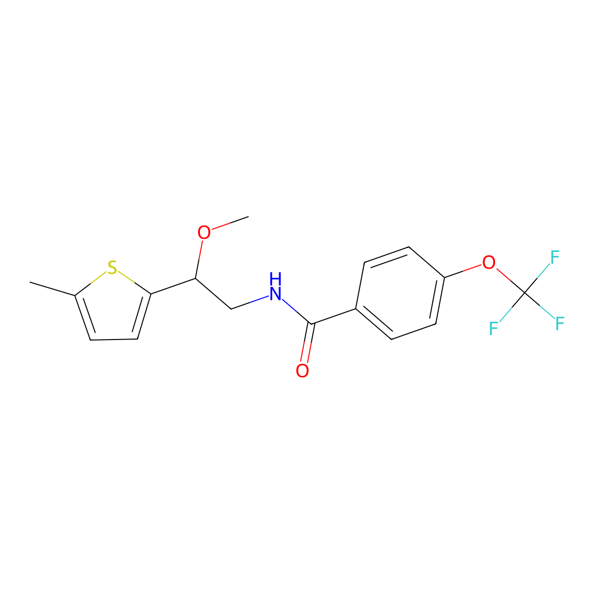 N-[2-Methoxy-2-(5-methylthiophen-2-YL)ethyl]-4-(trifluoromethoxy)benzamide molecular structure, CAS 1797182-68-3
