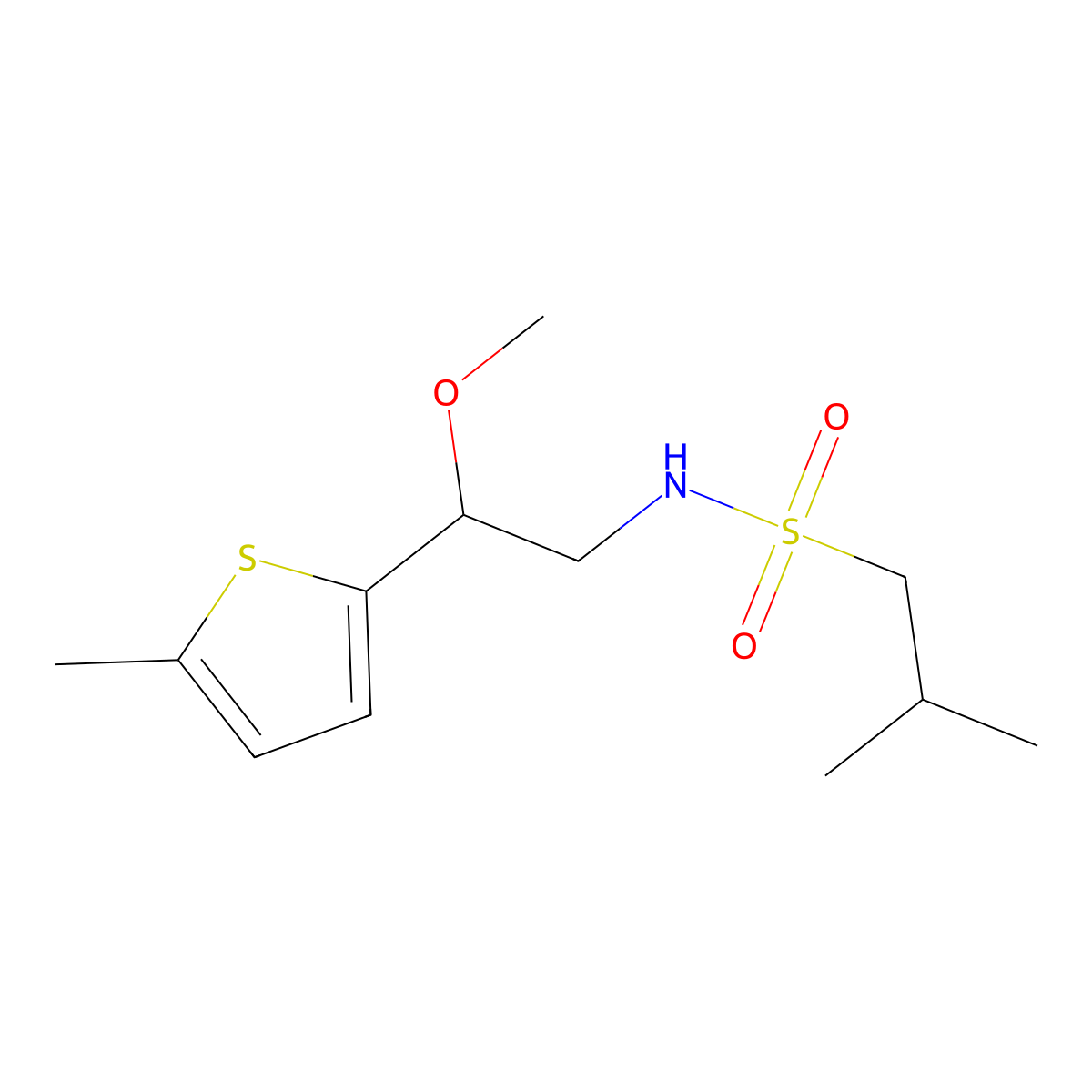 N-[2-Methoxy-2-(5-methylthiophen-2-YL)ethyl]-2-methylpropane-1-sulfonamide molecular structure, CAS 1797182-76-3