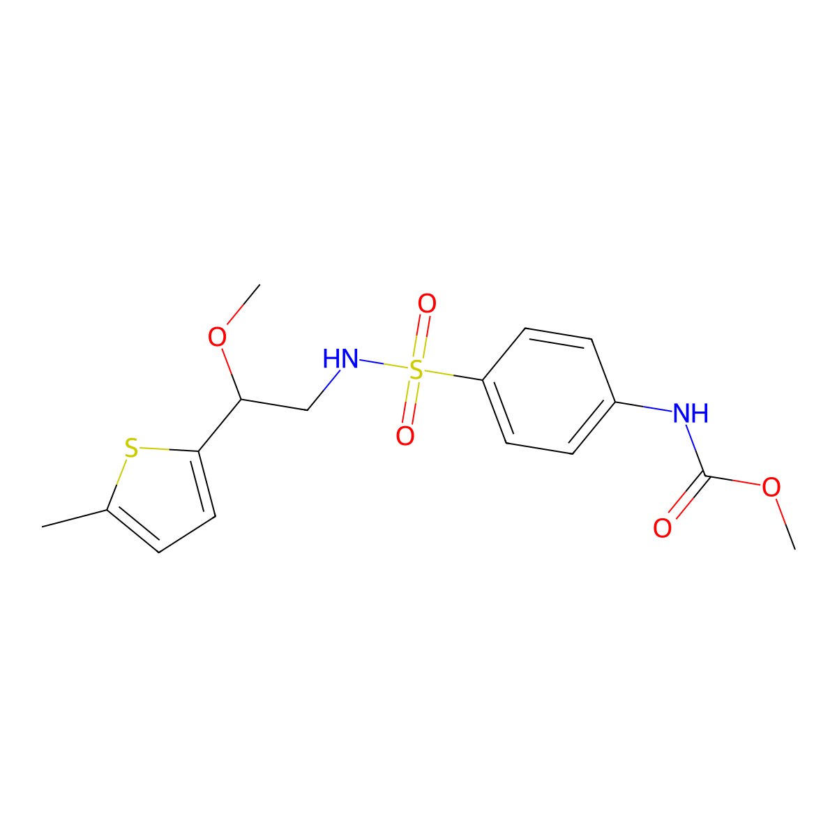 methyl (4-(N-(2-methoxy-2-(5-methylthiophen-2-yl)ethyl)sulfamoyl)phenyl)carbamate molecular structure, CAS 1797182-85-4
