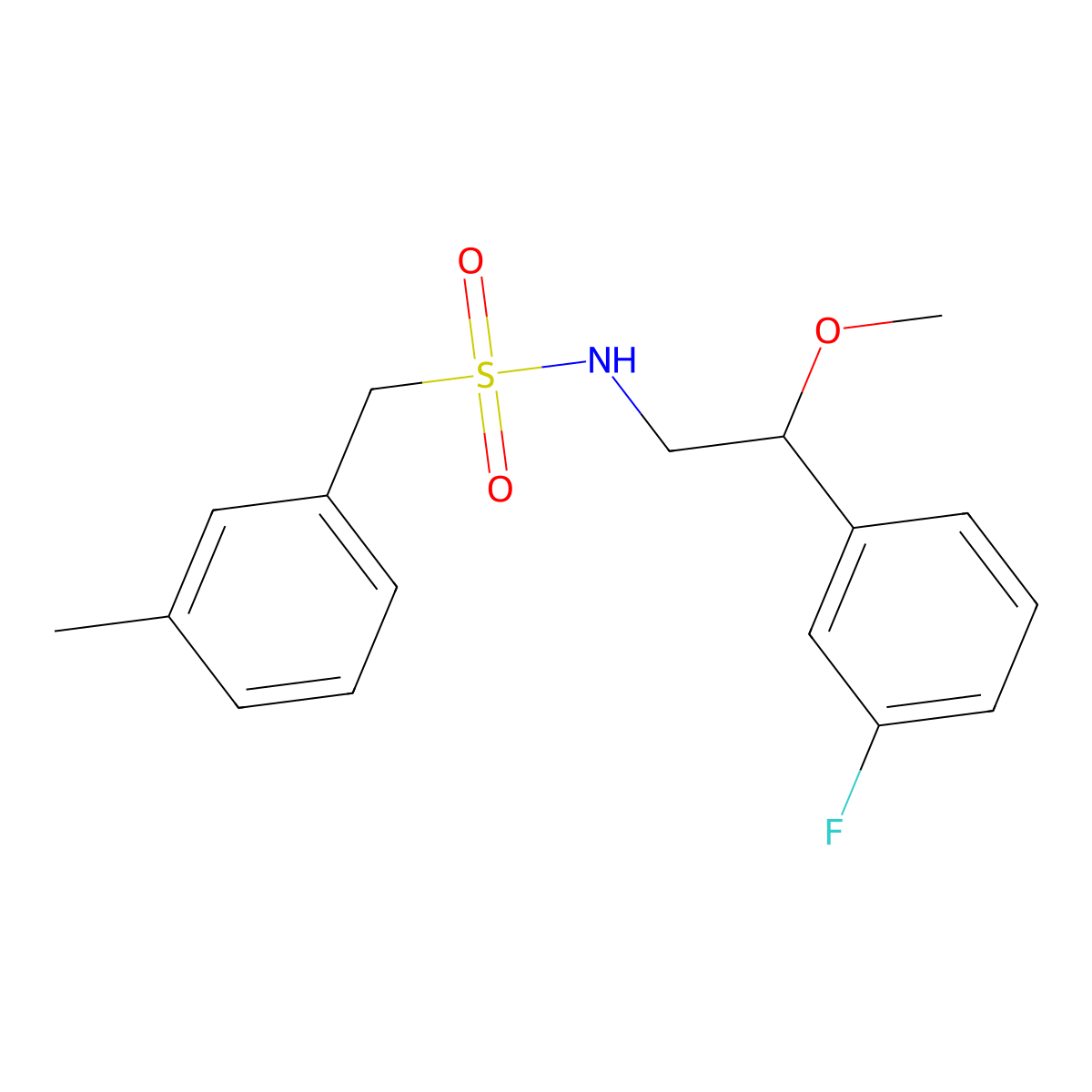N-(2-(3-fluorophenyl)-2-methoxyethyl)-1-(m-tolyl)methanesulfonamide molecular structure, CAS 1797183-31-3
