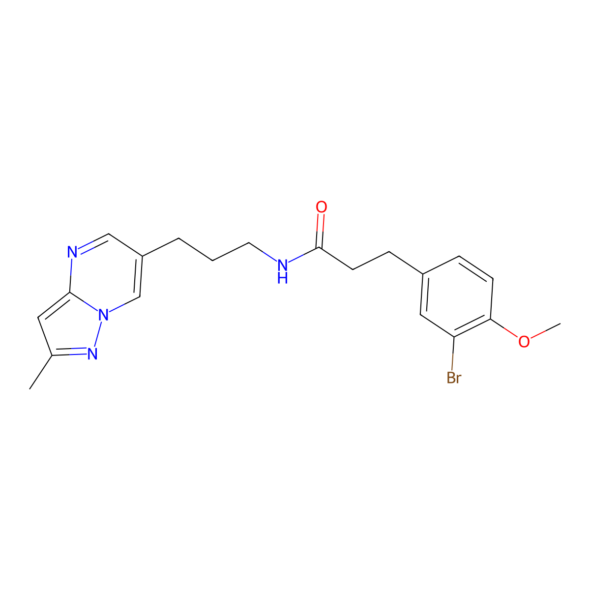 3-(3-bromo-4-methoxyphenyl)-N-(3-{2-methylpyrazolo[1,5-a]pyrimidin-6-yl}propyl)propanamide molecular structure, CAS 1797183-32-4