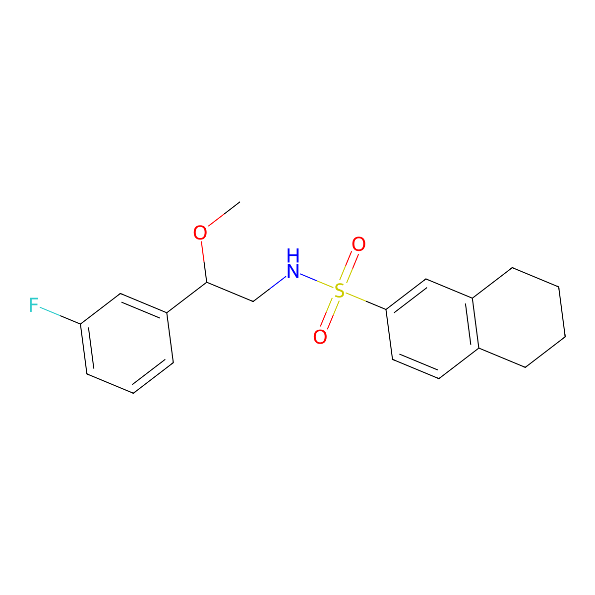 N-[2-(3-fluorophenyl)-2-methoxyethyl]-5,6,7,8-tetrahydronaphthalene-2-sulfonamide molecular structure, CAS 1797183-36-8