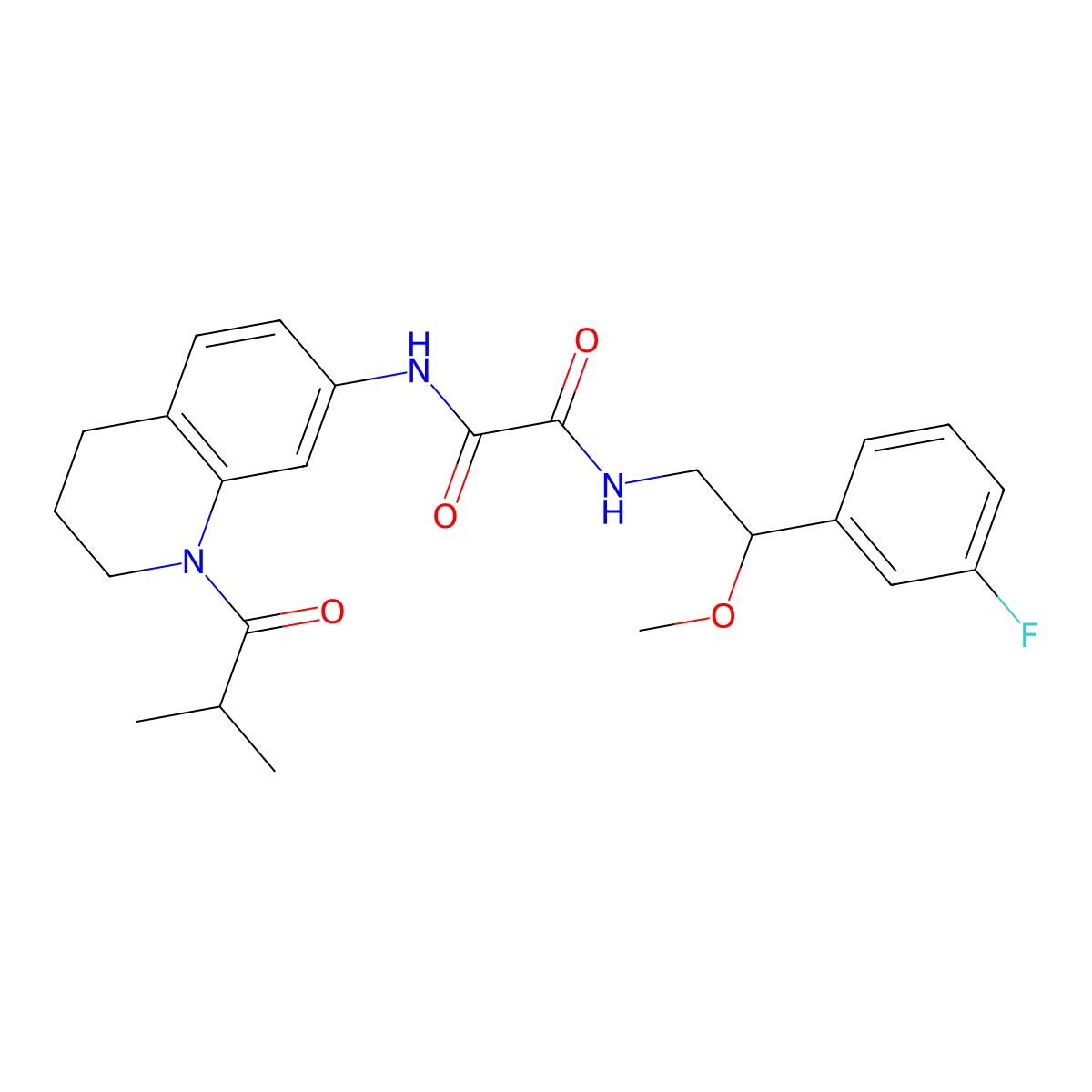 N1-(2-(3-fluorophenyl)-2-methoxyethyl)-N2-(1-isobutyryl-1,2,3,4-tetrahydroquinolin-7-yl)oxalamide molecular structure, CAS 1797183-49-3