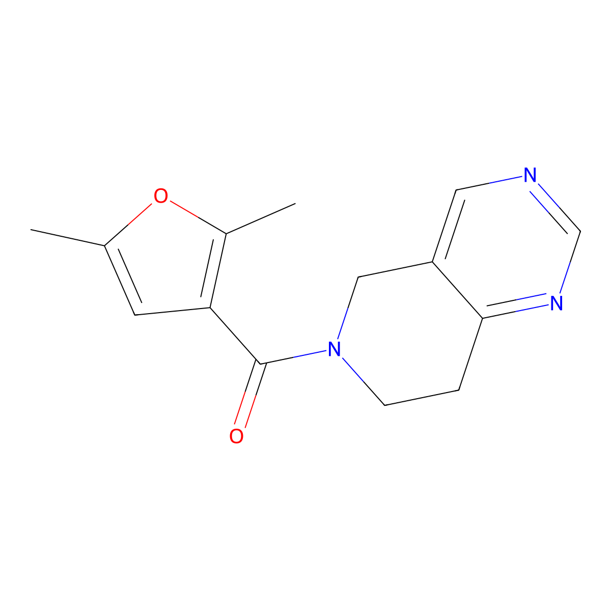 (7,8-dihydropyrido[4,3-d]pyrimidin-6(5H)-yl)(2,5-dimethylfuran-3-yl)methanone molecular structure, CAS 1797183-56-2