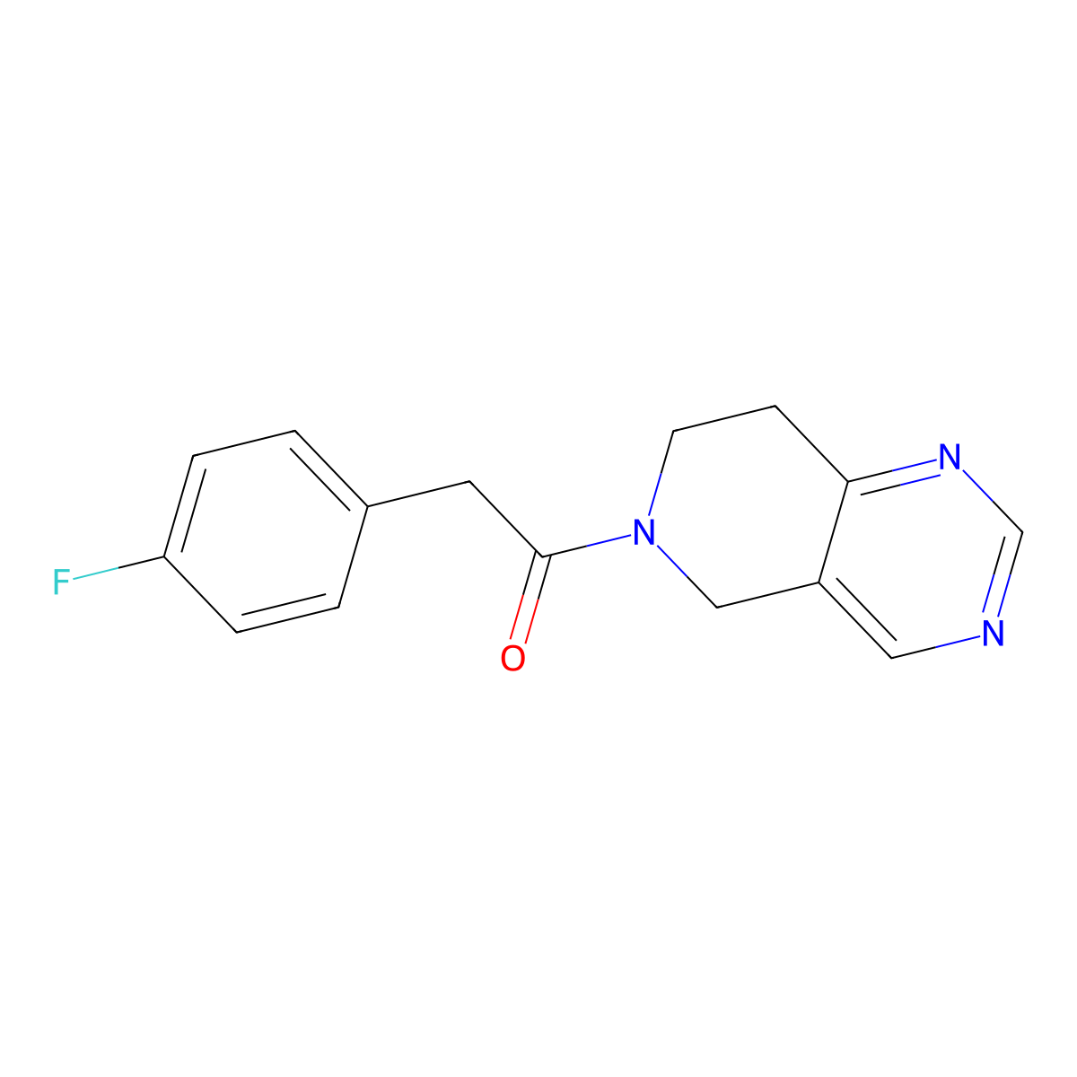 1-(7,8-dihydropyrido[4,3-d]pyrimidin-6(5H)-yl)-2-(4-fluorophenyl)ethanone molecular structure, CAS 1797183-59-5