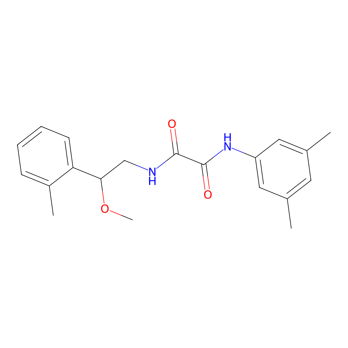 N1-(3,5-dimethylphenyl)-N2-(2-methoxy-2-(o-tolyl)ethyl)oxalamide molecular structure, CAS 1797183-71-1