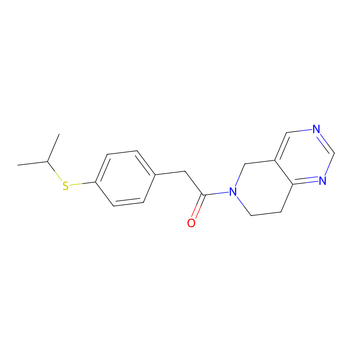 1-(7,8-dihydropyrido[4,3-d]pyrimidin-6(5H)-yl)-2-(4-(isopropylthio)phenyl)ethanone molecular structure, CAS 1797183-73-3