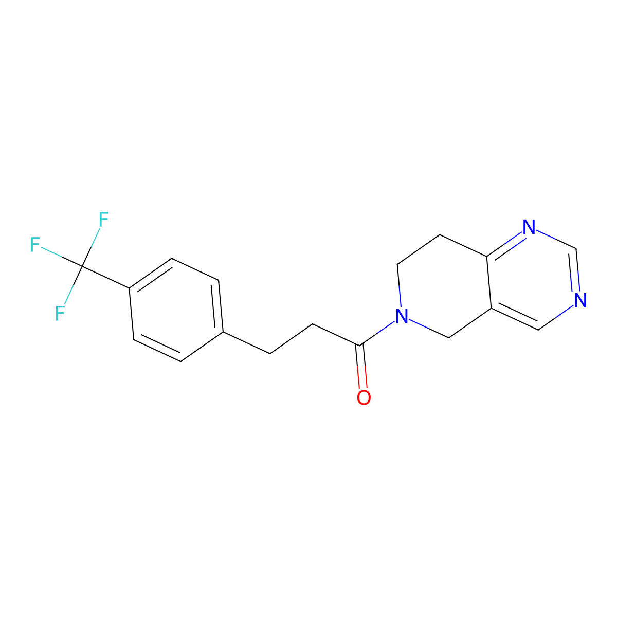 1-(7,8-dihydropyrido[4,3-d]pyrimidin-6(5H)-yl)-3-(4-(trifluoromethyl)phenyl)propan-1-one molecular structure, CAS 1797183-85-7