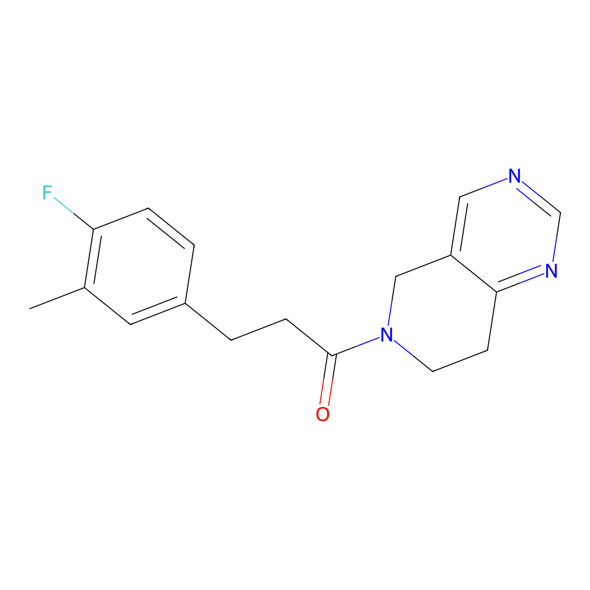 1-(7,8-dihydropyrido[4,3-d]pyrimidin-6(5H)-yl)-3-(4-fluoro-3-methylphenyl)propan-1-one molecular structure, CAS 1797183-89-1