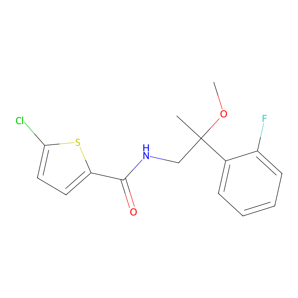 5-Chloro-N-[2-(2-fluorophenyl)-2-methoxypropyl]thiophene-2-carboxamide molecular structure, CAS 1797183-99-3