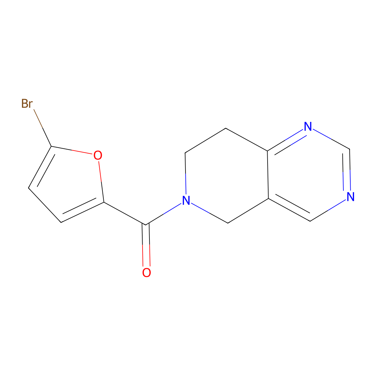 (5-bromofuran-2-yl)(7,8-dihydropyrido[4,3-d]pyrimidin-6(5H)-yl)methanone molecular structure, CAS 1797184-15-6