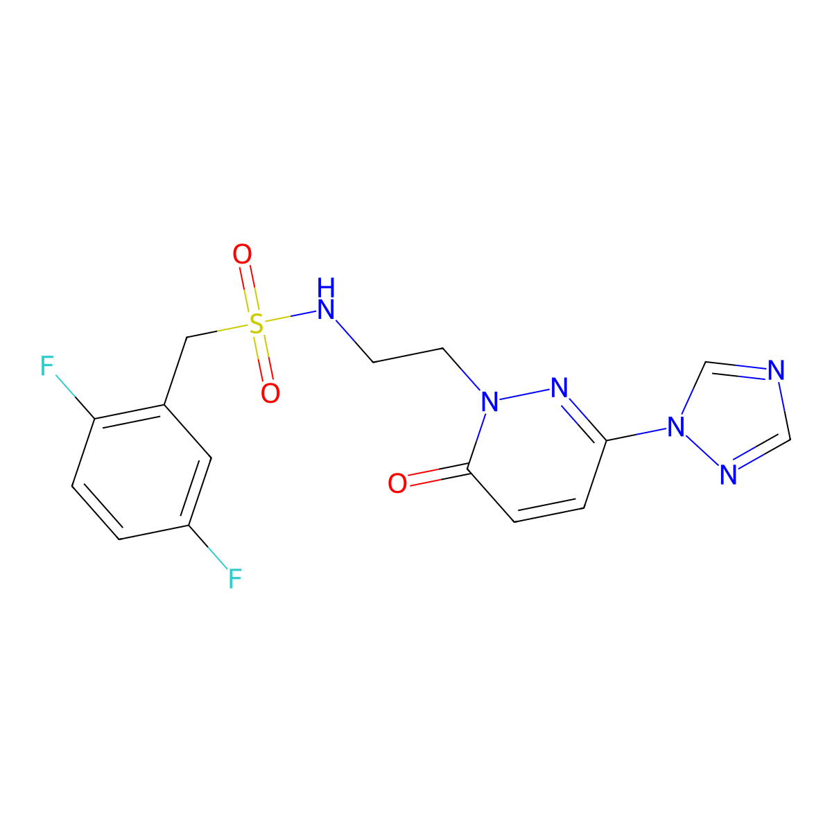 1-(2,5-difluorophenyl)-N-(2-(6-oxo-3-(1H-1,2,4-triazol-1-yl)pyridazin-1(6H)-yl)ethyl)methanesulfonamide molecular structure, CAS 1797184-18-9